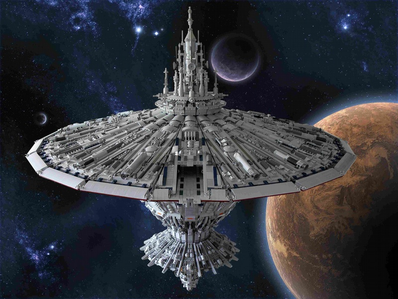 Illustration for article titled This Lego Cylon Baseship is Frakking Awesome